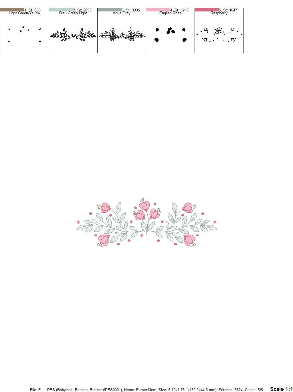 Flowers embroidery designs - Tulip embroidery design machine embroidery pattern - rose embroidery file - tea towel apron kitchen cloth Marcia Embroidery