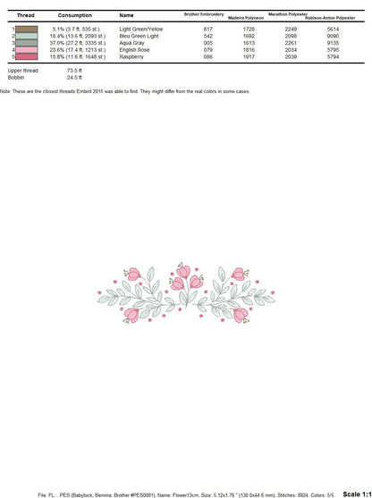 Flowers embroidery designs - Tulip embroidery design machine embroidery pattern - rose embroidery file - tea towel apron kitchen cloth Marcia Embroidery