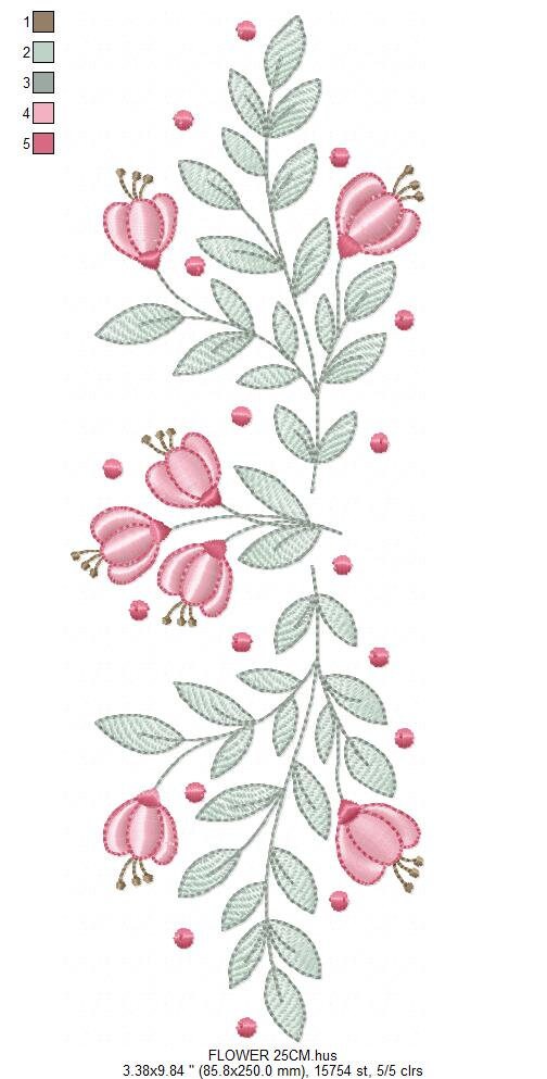 Flowers embroidery designs - Tulip embroidery design machine embroidery pattern - rose embroidery file - tea towel apron kitchen cloth Marcia Embroidery