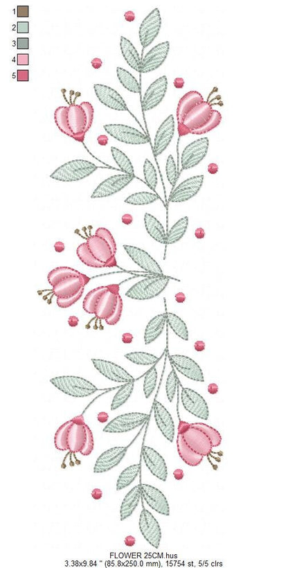 Flowers embroidery designs - Tulip embroidery design machine embroidery pattern - rose embroidery file - tea towel apron kitchen cloth Marcia Embroidery