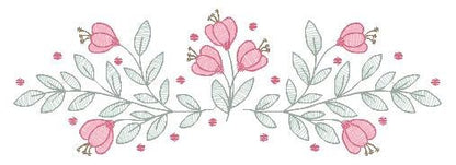 Flowers embroidery designs - Tulip embroidery design machine embroidery pattern - rose embroidery file - tea towel apron kitchen cloth Marcia Embroidery