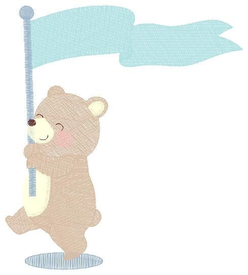 Bear embroidery designs - Circus Bear embroidery design machine embroidery pattern - Bear with flag embroidery file - instant download pes Marcia Embroidery