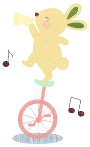 Rabbit with Unicycle embroidery designs - Musical animals band embroidery design machine embroidery pattern -  Circus Bunny embroidery file