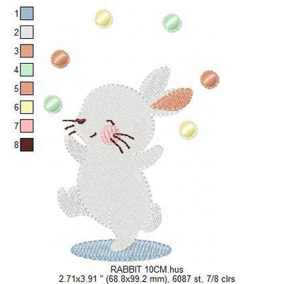 Circus Rabbit embroidery designs - Musical Bunny embroidery design machine embroidery pattern -  Animal embroidery file - instant download Marcia Embroidery