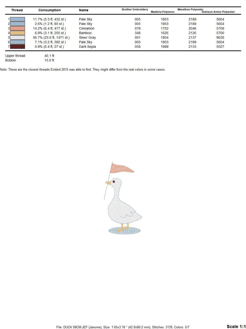 Duck embroidery design - Duck with flag embroidery designs machine embroidery pattern - Circus animal embroidery file - instant download pes Marcia Embroidery