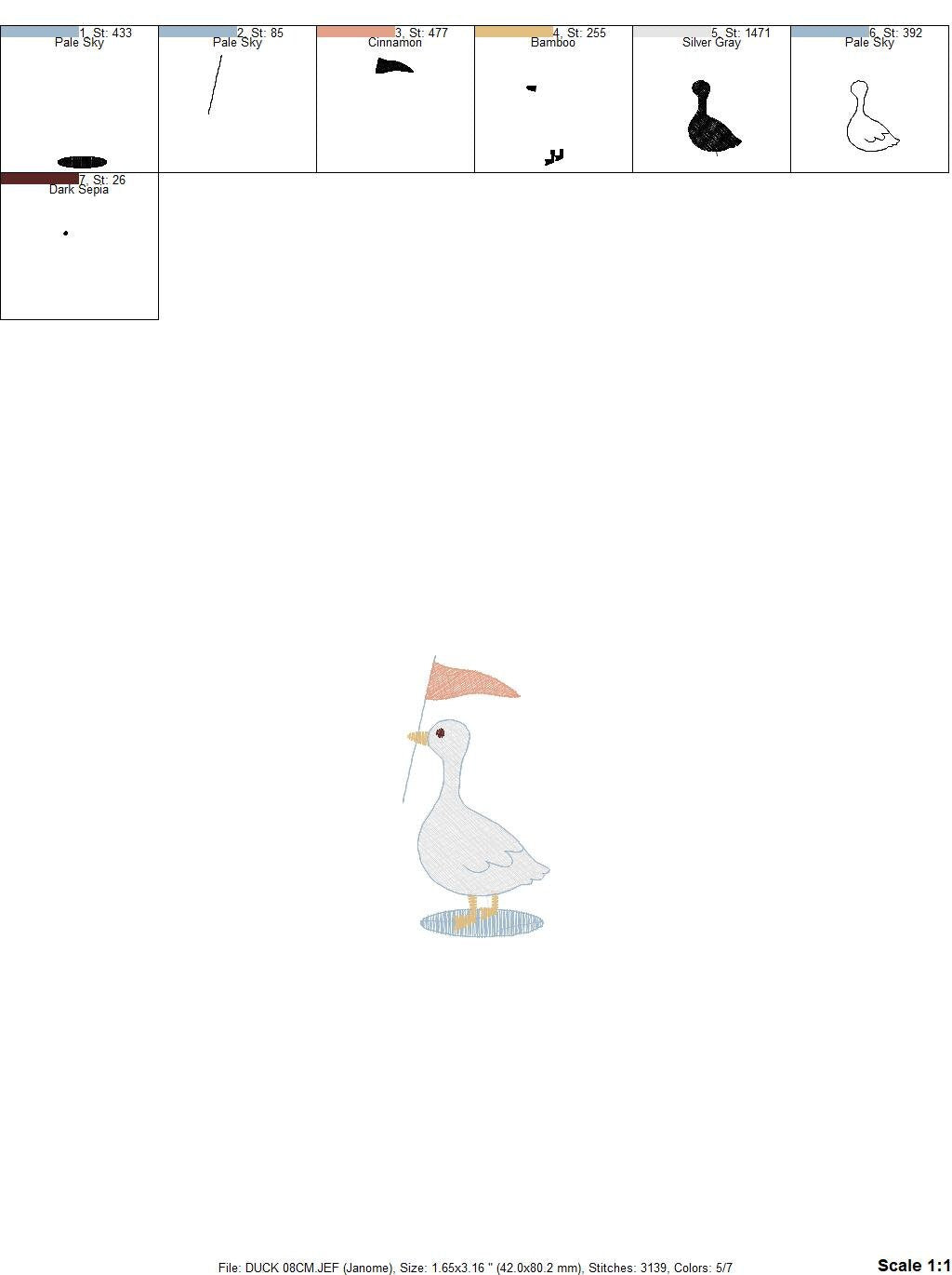 Duck embroidery design - Duck with flag embroidery designs machine embroidery pattern - Circus animal embroidery file - instant download pes Marcia Embroidery