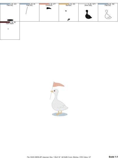 Duck embroidery design - Duck with flag embroidery designs machine embroidery pattern - Circus animal embroidery file - instant download pes Marcia Embroidery