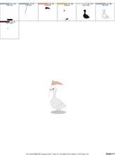 Carica l&#39;immagine nel visualizzatore di Gallery, Duck embroidery design - Duck with flag embroidery designs machine embroidery pattern - Circus animal embroidery file - instant download pes
