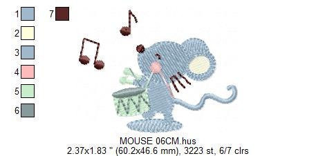 Mouse embroidery designs - Rat embroidery design machine embroidery pattern - Circus animal embroidery - band embroidery instant download Marcia Embroidery