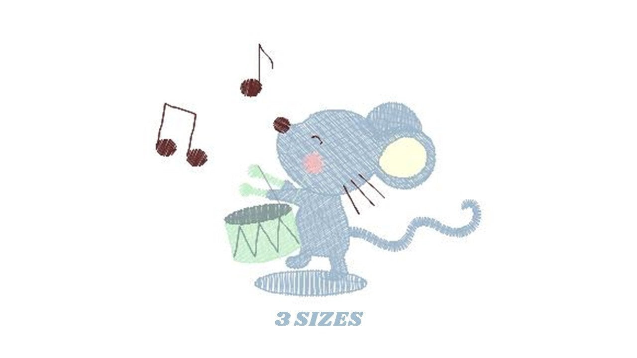 Mouse embroidery designs - Rat embroidery design machine embroidery pattern - Circus animal embroidery - band embroidery instant download Marcia Embroidery