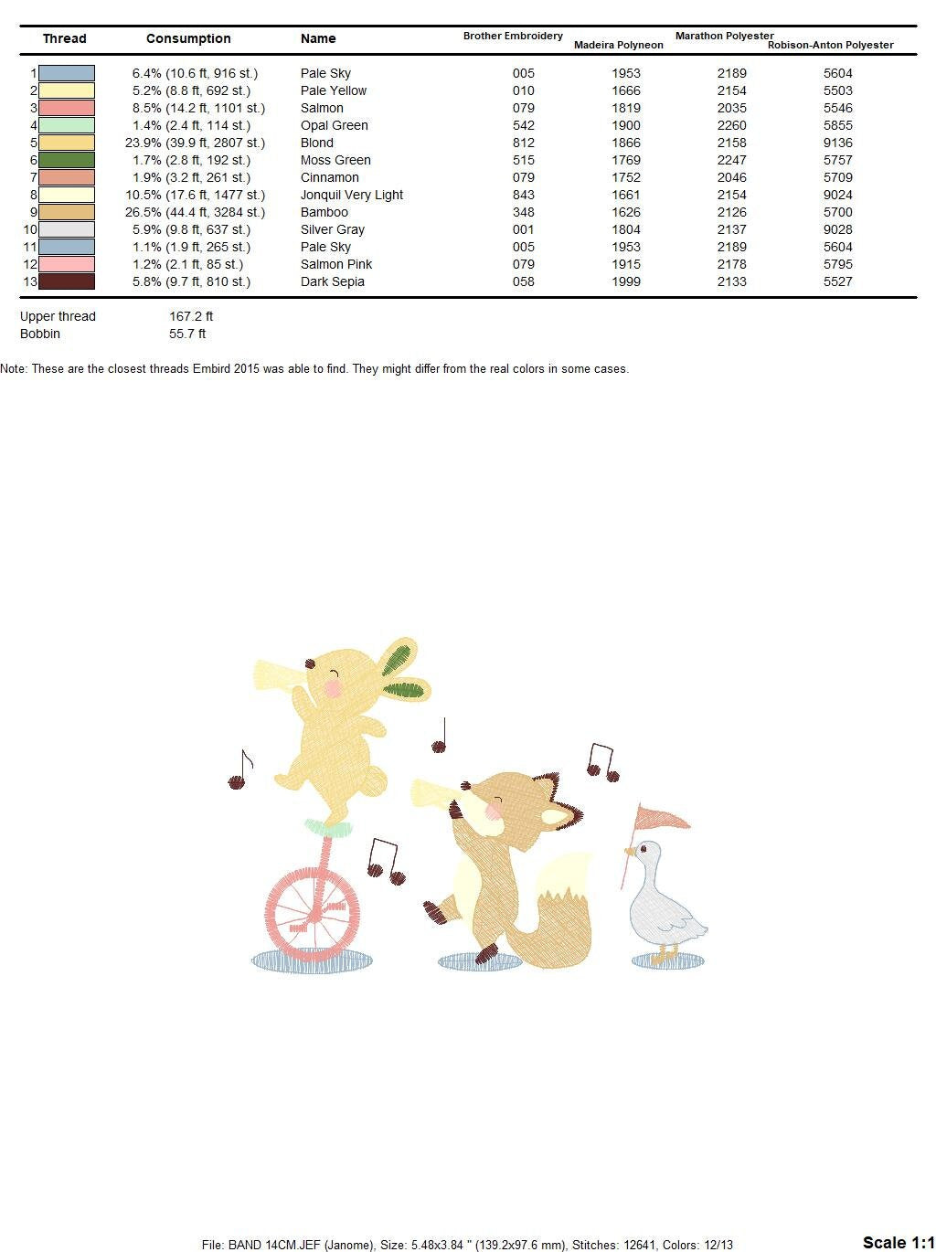 Animal band embroidery designs - Musical animals embroidery design machine embroidery pattern -  Rabbit embroidery file - Fox and Rabbit