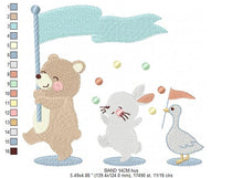 Carica l&#39;immagine nel visualizzatore di Gallery, Circus Animals embroidery designs - Animal Band embroidery design machine embroidery pattern - Bear embroidery file - Rabbit embroidery Duck
