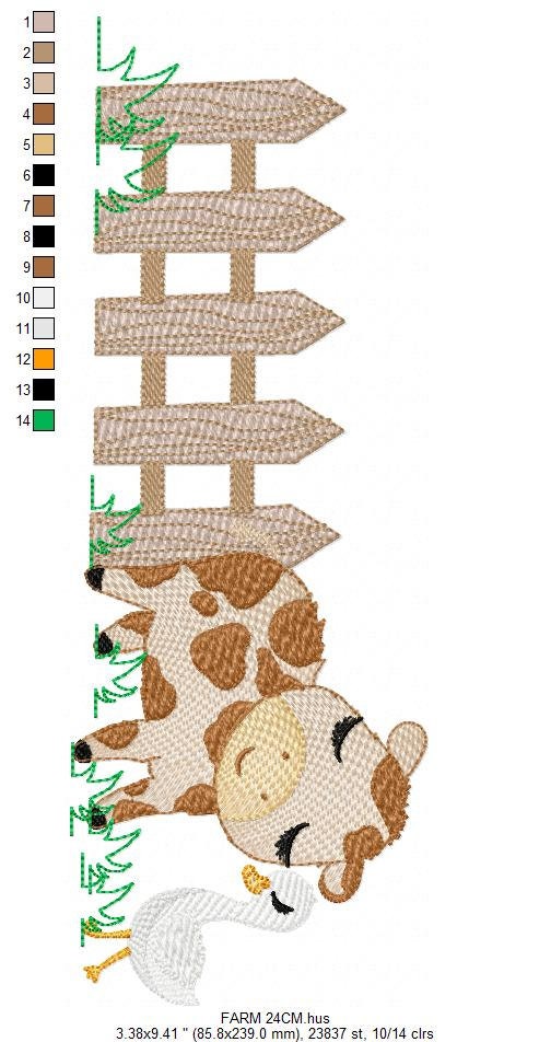 Cows ranch embroidery design - Farm fence embroidery designs machine embroidery pattern - Farm embroidery file - Boy embroidery download jef Marcia Embroidery
