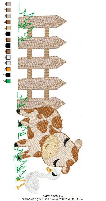 Cows ranch embroidery design - Farm fence embroidery designs machine embroidery pattern - Farm embroidery file - Boy embroidery download jef Marcia Embroidery