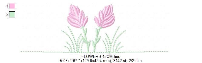 Tulip embroidery designs - Flower embroidery design machine embroidery pattern - Flower garden embroidery file - instant download pes jef Marcia Embroidery