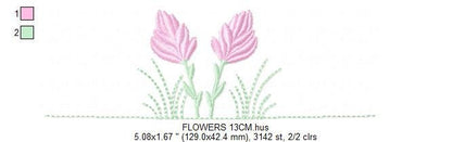 Tulip embroidery designs - Flower embroidery design machine embroidery pattern - Flower garden embroidery file - instant download pes jef Marcia Embroidery