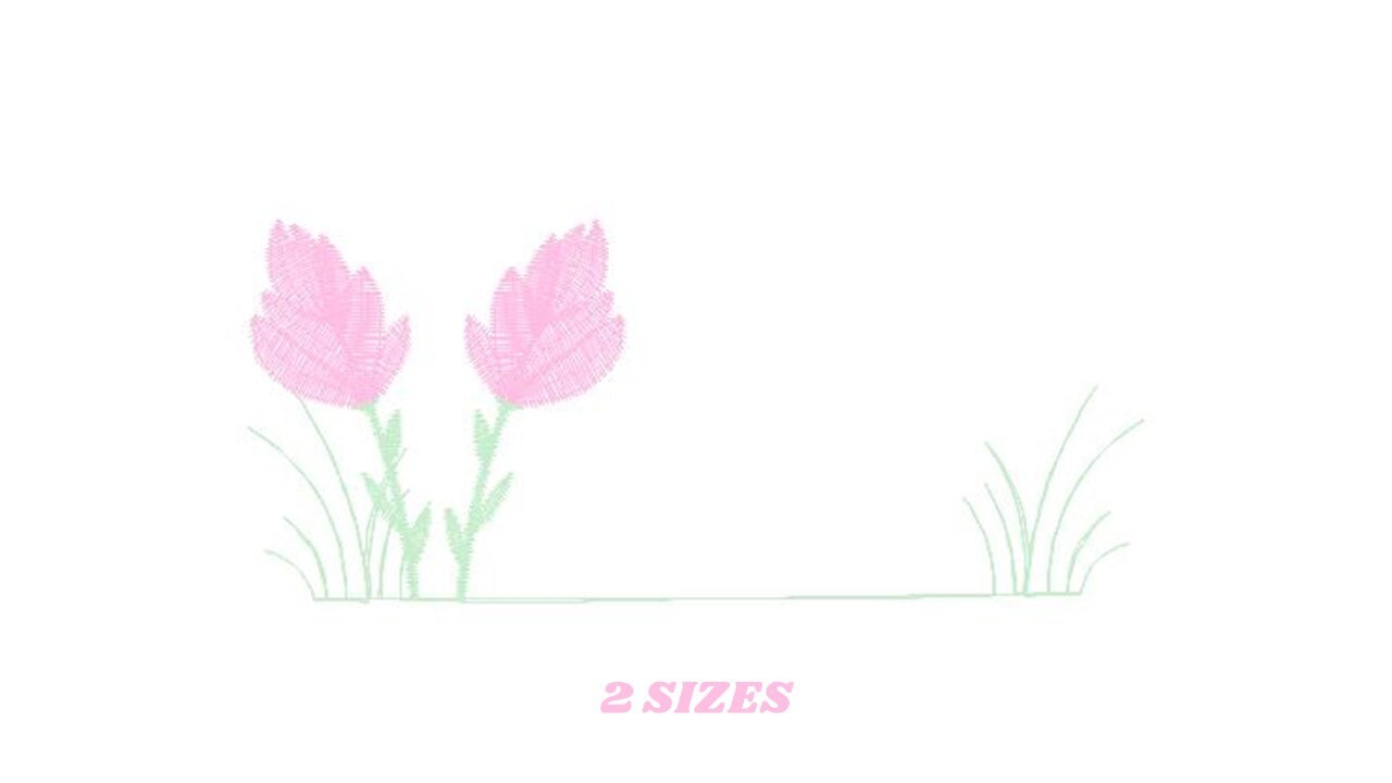Tulip embroidery designs - Flower embroidery design machine embroidery pattern - Flower garden embroidery file - instant download pes jef Marcia Embroidery