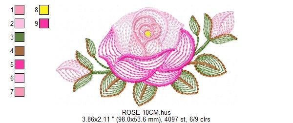 Roses embroidery designs - Flower embroidery design machine embroidery pattern - Rose embroidery file - Flowers for towels embroidery pes - Marcia Embroidery