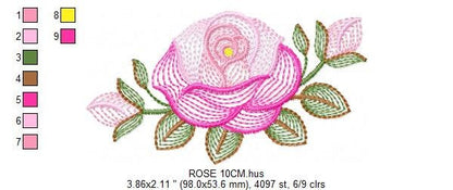 Roses embroidery designs - Flower embroidery design machine embroidery pattern - Rose embroidery file - Flowers for towels embroidery pes - Marcia Embroidery