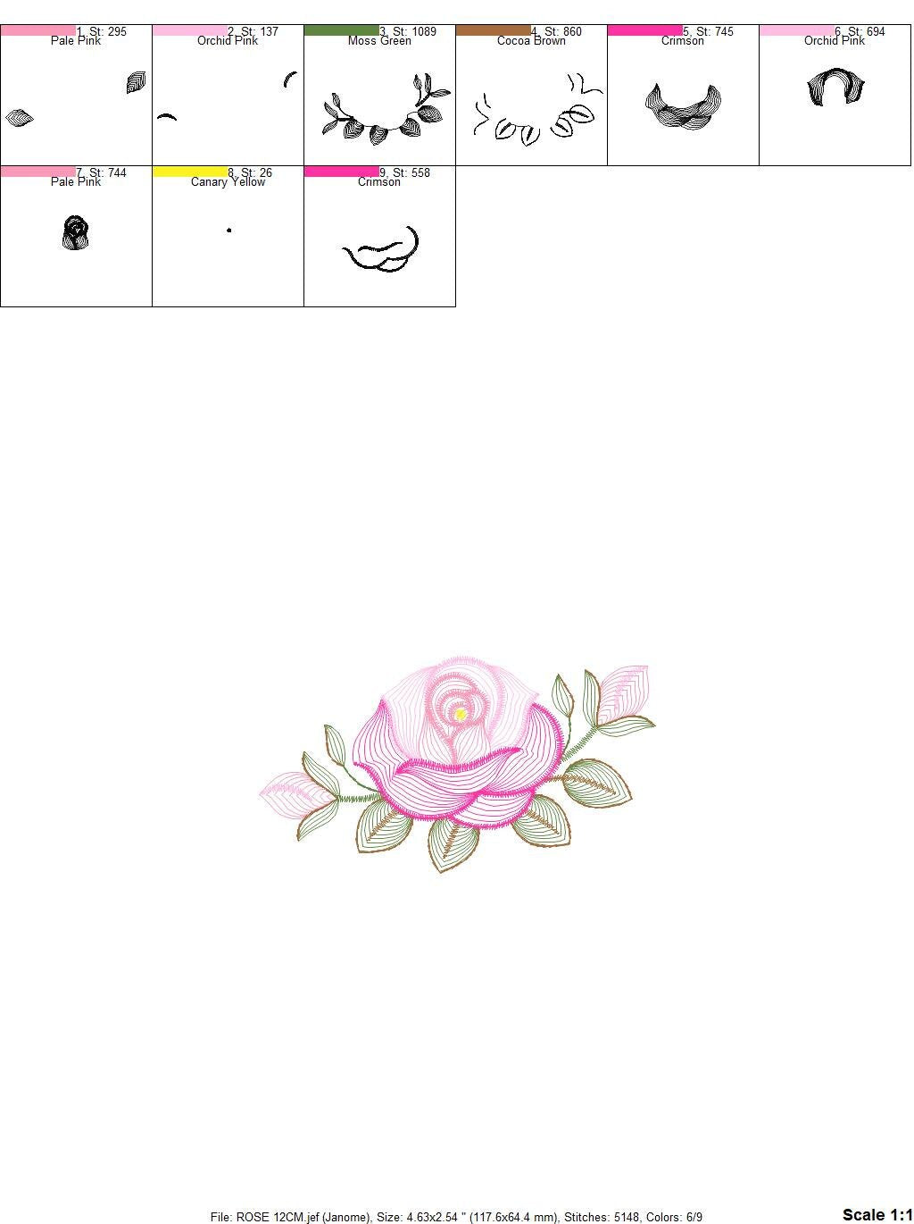Roses embroidery designs - Flower embroidery design machine embroidery pattern - Rose embroidery file - Flowers for towels embroidery pes - Marcia Embroidery
