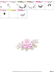 Roses embroidery designs - Flower embroidery design machine embroidery pattern - Rose embroidery file - Flowers for towels embroidery pes