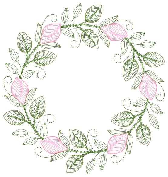 Monogram Frame embroidery designs - Flower embroidery design machine embroidery pattern - Rose wreath embroidery file - instant download - Marcia Embroidery