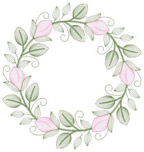 Charger l&#39;image dans la galerie, Monogram Frame embroidery designs - Flower embroidery design machine embroidery pattern - Rose wreath embroidery file - instant download
