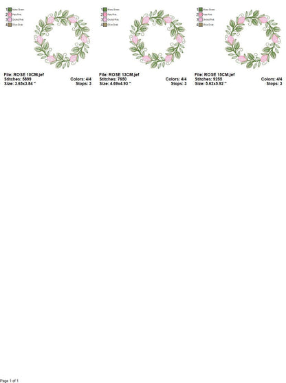 Monogram Frame embroidery designs - Flower embroidery design machine embroidery pattern - Rose wreath embroidery file - instant download - Marcia Embroidery