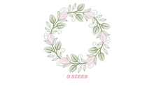 Laden Sie das Bild in den Galerie-Viewer, Monogram Frame embroidery designs - Flower embroidery design machine embroidery pattern - Rose wreath embroidery file - instant download
