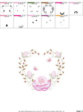 Load image into Gallery viewer, Heart with roses embroidery designs - Flower embroidery design machine embroidery pattern - Monogram Frame embroidery file - pes jef vip vp3

