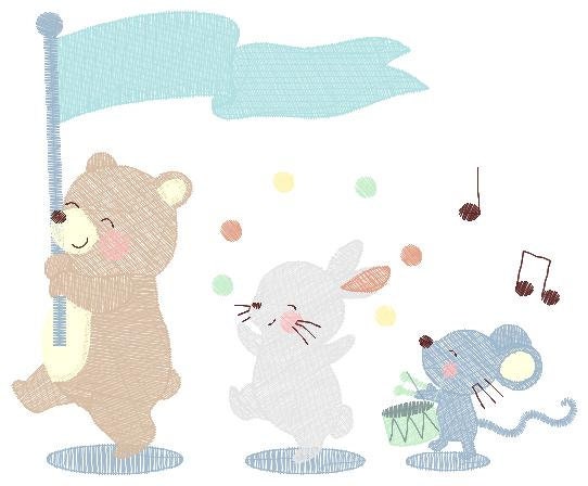 Circus Animals embroidery designs - Animal Band embroidery design machine embroidery pattern - Bear embroidery - Rabbit embroidery Mouse Marcia Embroidery