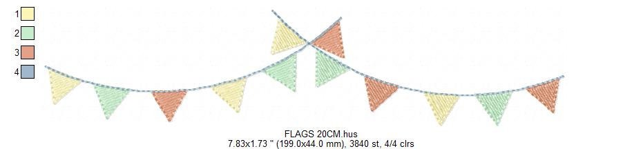 Flags embroidery designs - Circus Banners embroidery design machine embroidery pattern - Flags Decoration embroidery file - instant download