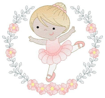Ballerina embroidery designs - Ballet embroidery design machine embroidery pattern - baby girl embroidery file dancer - instant download