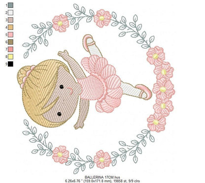 Ballerina embroidery designs - Ballet embroidery design machine embroidery pattern - baby girl embroidery file dancer - instant download