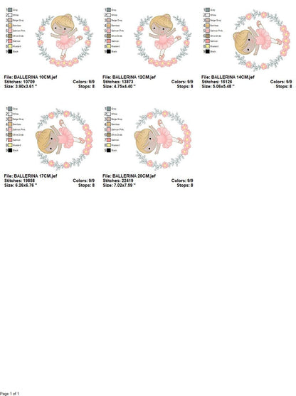 Ballerina embroidery designs - Ballet embroidery design machine embroidery pattern - baby girl embroidery file dancer - instant download