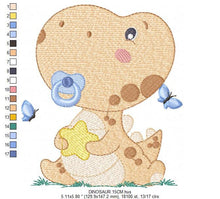 Load image into Gallery viewer, Baby Dinosaur embroidery designs - Dino embroidery design machine embroidery pattern - Dragon embroidery file - Dinosaur egg boy embroidery
