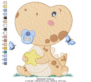 Baby Dinosaur embroidery designs - Dino embroidery design machine embroidery pattern - Dragon embroidery file - Dinosaur egg boy embroidery