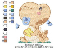 Carica l&#39;immagine nel visualizzatore di Gallery, Baby Dinosaur embroidery designs - Dino embroidery design machine embroidery pattern - Dragon embroidery file - Dinosaur egg boy embroidery
