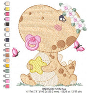 Carica l&#39;immagine nel visualizzatore di Gallery, Baby Dinosaur embroidery designs - Dino embroidery design machine embroidery pattern - Dragon embroidery file - Dinosaur egg girl embroidery
