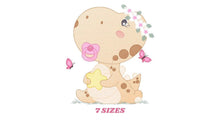 Carica l&#39;immagine nel visualizzatore di Gallery, Baby Dinosaur embroidery designs - Dino embroidery design machine embroidery pattern - Dragon embroidery file - Dinosaur egg girl embroidery
