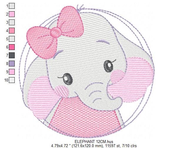 Elephant embroidery designs - Animal embroidery design machine embroidery pattern - Baby girl embroidery file - kid embroidery Towel pillow Marcia Embroidery