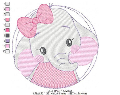 Elephant embroidery designs - Animal embroidery design machine embroidery pattern - Baby girl embroidery file - kid embroidery Towel pillow Marcia Embroidery