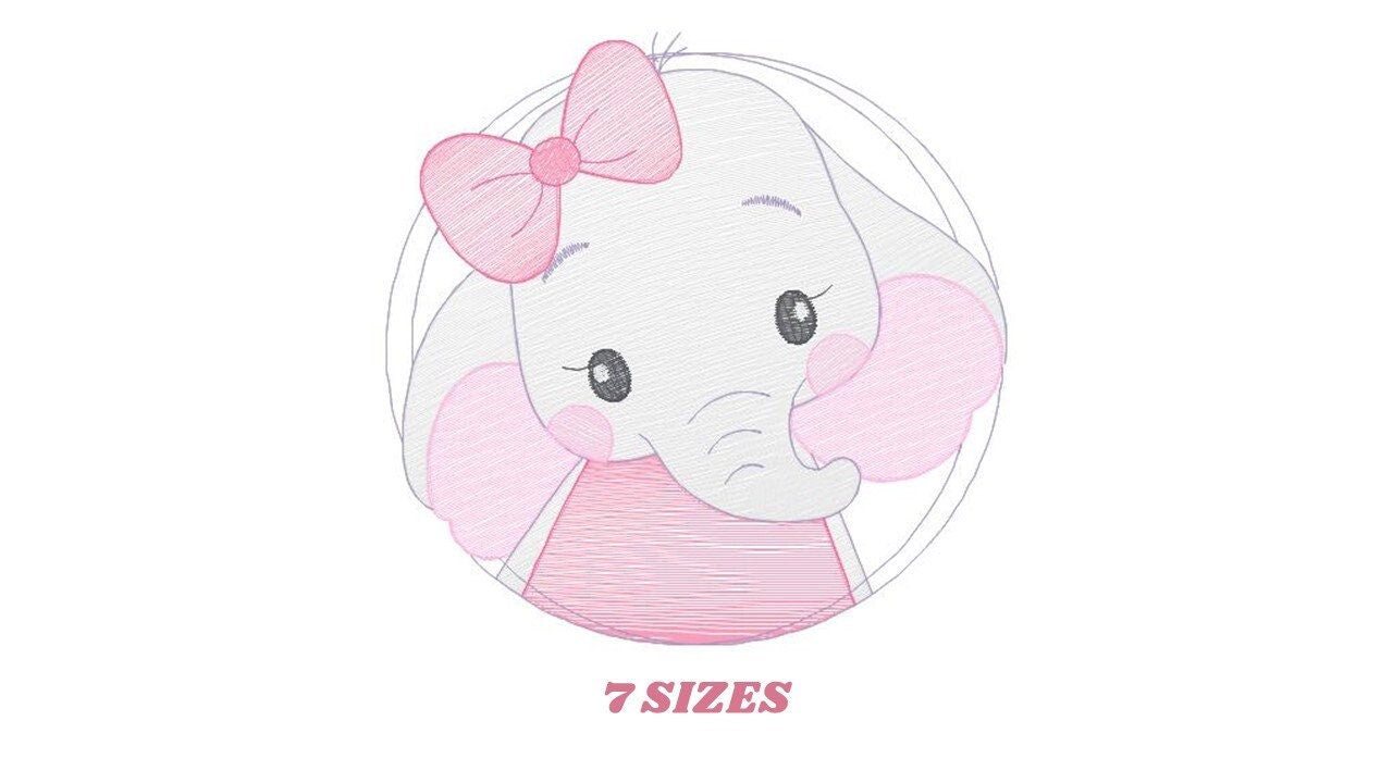 Elephant embroidery designs - Animal embroidery design machine embroidery pattern - Baby girl embroidery file - kid embroidery Towel pillow Marcia Embroidery