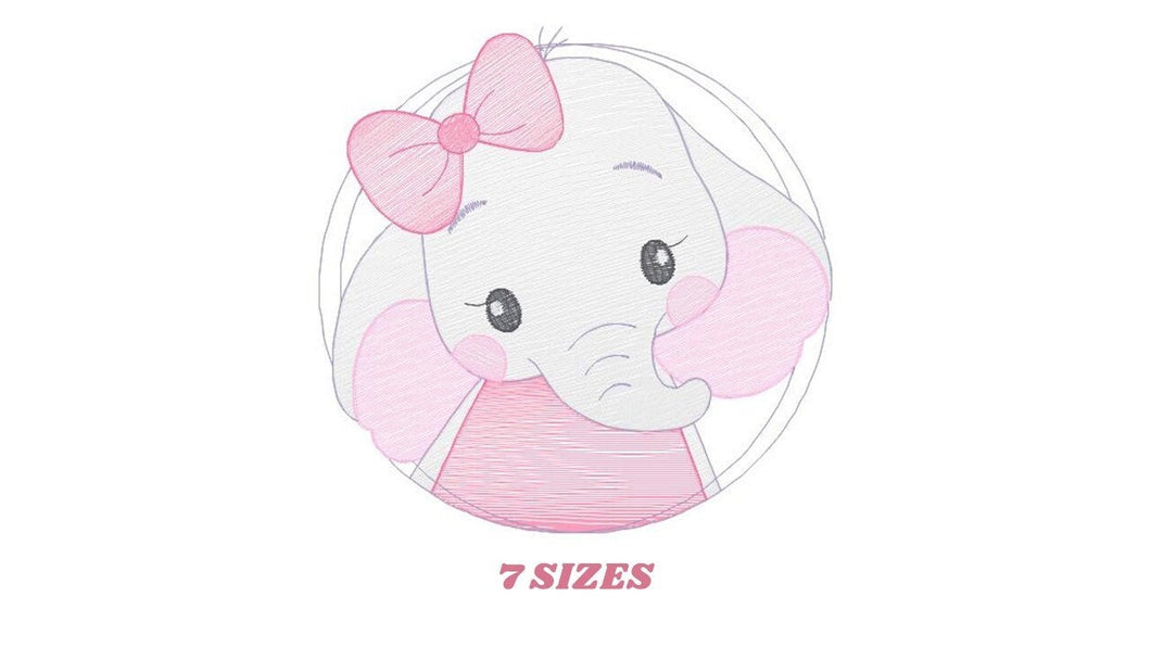 Elephant embroidery designs - Animal embroidery design machine embroidery pattern - Baby girl embroidery file - kid embroidery Towel pillow