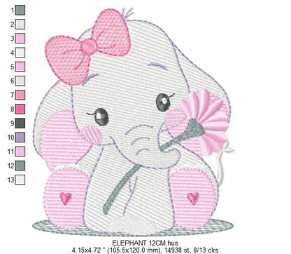 Elephant embroidery designs - Animal embroidery design machine embroidery pattern - Baby girl embroidery file - kid embroidery Towel pillow Marcia Embroidery