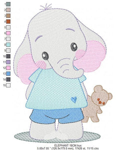 Elephant embroidery designs - Animal embroidery design machine embroidery pattern - Baby boy embroidery file - girl kid embroidery download