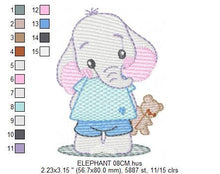 Charger l&#39;image dans la galerie, Elephant embroidery designs - Animal embroidery design machine embroidery pattern - Baby boy embroidery file - girl kid embroidery download
