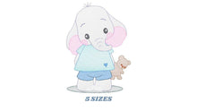 Load image into Gallery viewer, Elephant embroidery designs - Animal embroidery design machine embroidery pattern - Baby boy embroidery file - girl kid embroidery download
