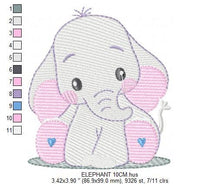 Charger l&#39;image dans la galerie, Elephant embroidery designs - Animal embroidery design machine embroidery pattern - Baby boy embroidery file - girl kid embroidery download
