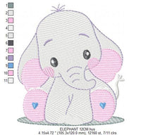 Load image into Gallery viewer, Elephant embroidery designs - Animal embroidery design machine embroidery pattern - Baby boy embroidery file - girl kid embroidery download
